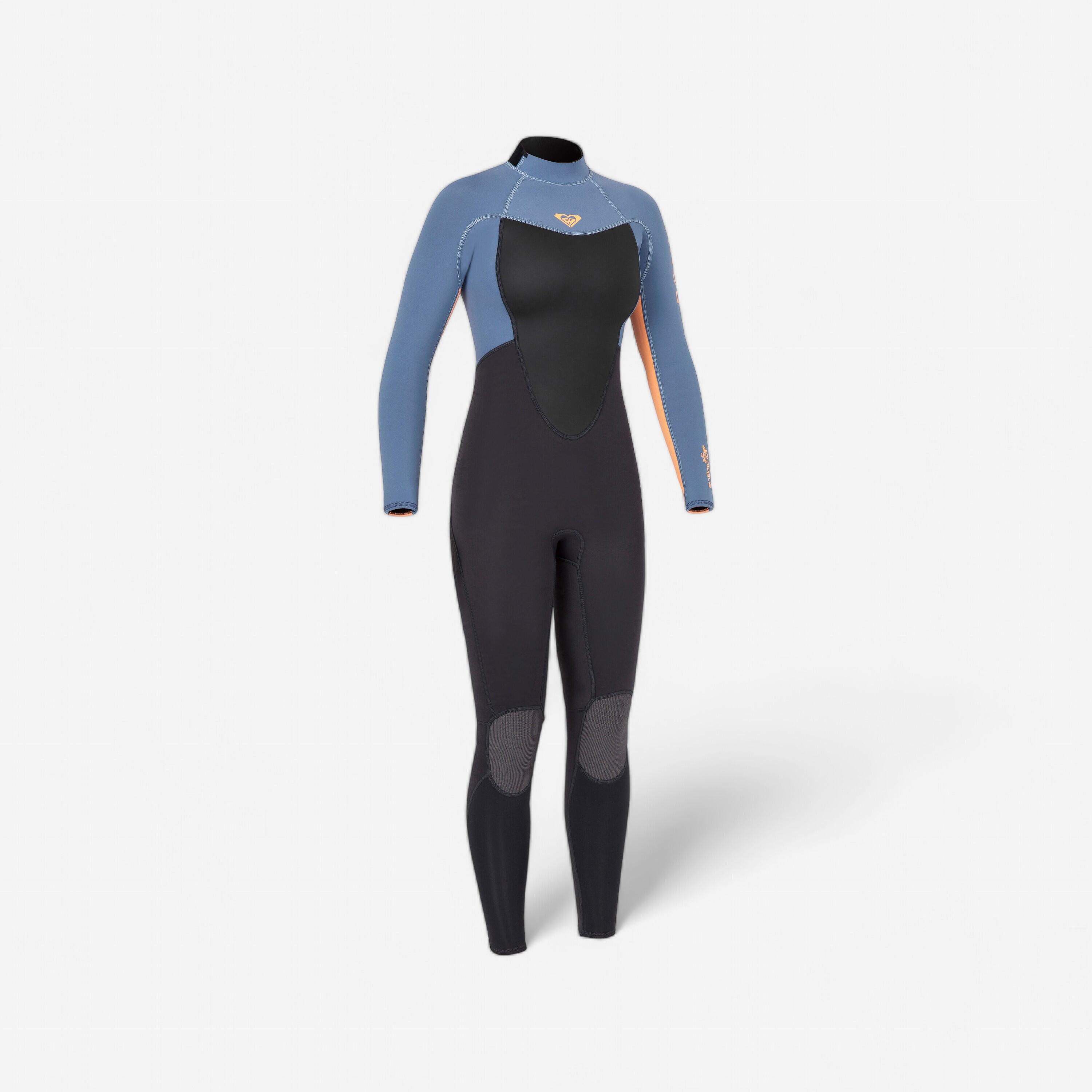 Roxy - Combinaison Surf Roxy Prologue Femme 4/3 Mm Noir/bleu Pastel - Combinaison De Surf - Surf Bodyboard Ski Nautique - - 38 S - Decathlon