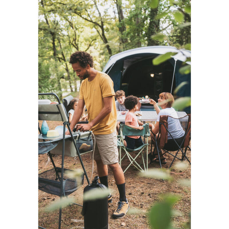 Mobilier chiuvetă camping cu rezervor pentru apa murdară și rafturi multiple