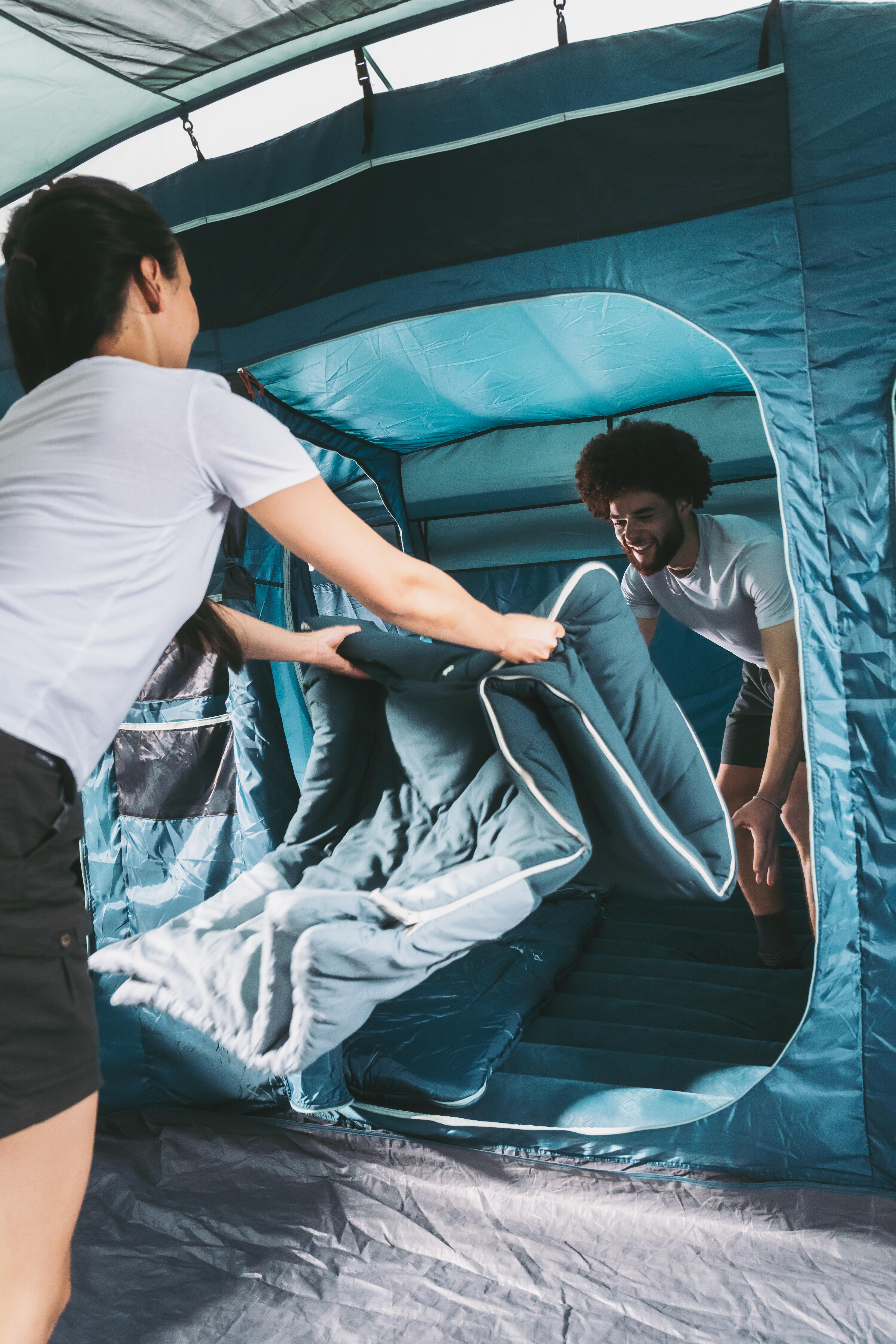❤洗濯機で丸洗いOK❣厚みがあってラグジュアリーな寝心地♪❤寝袋 QUECHUA (ケシュア) キャンプ シュラフ・寝袋 コットン 10°C Ultim Comfort