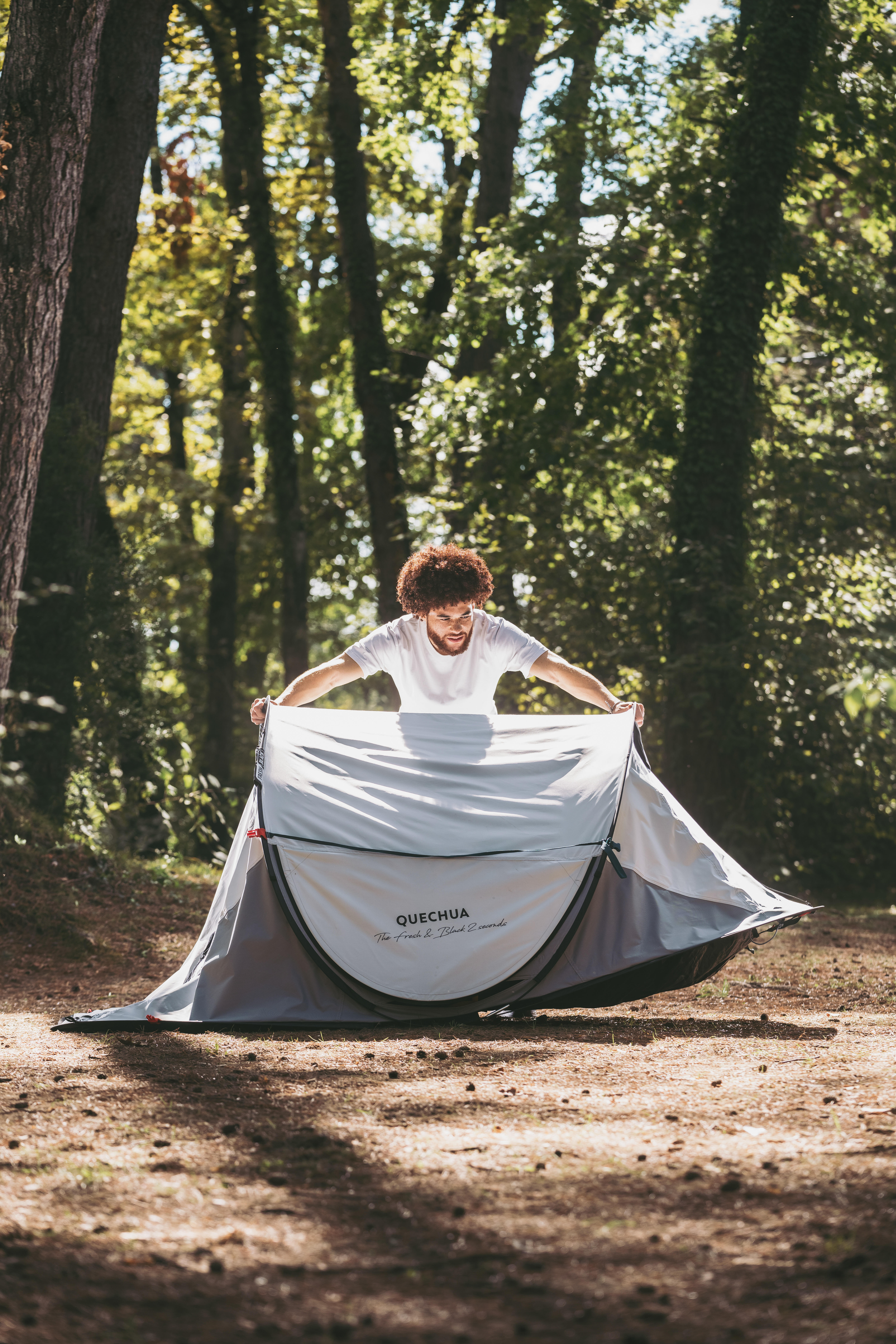 2-Person Camping Tent, 2 Seconds Fresh & Black - QUECHUA