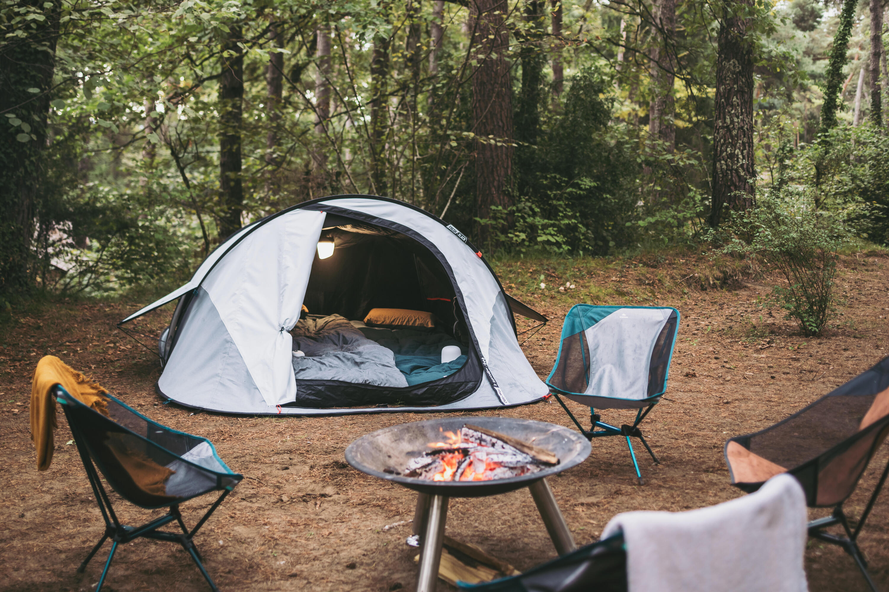 Tente de camping instantanée 3 places, 2 Seconds Fresh & Black 17/21
