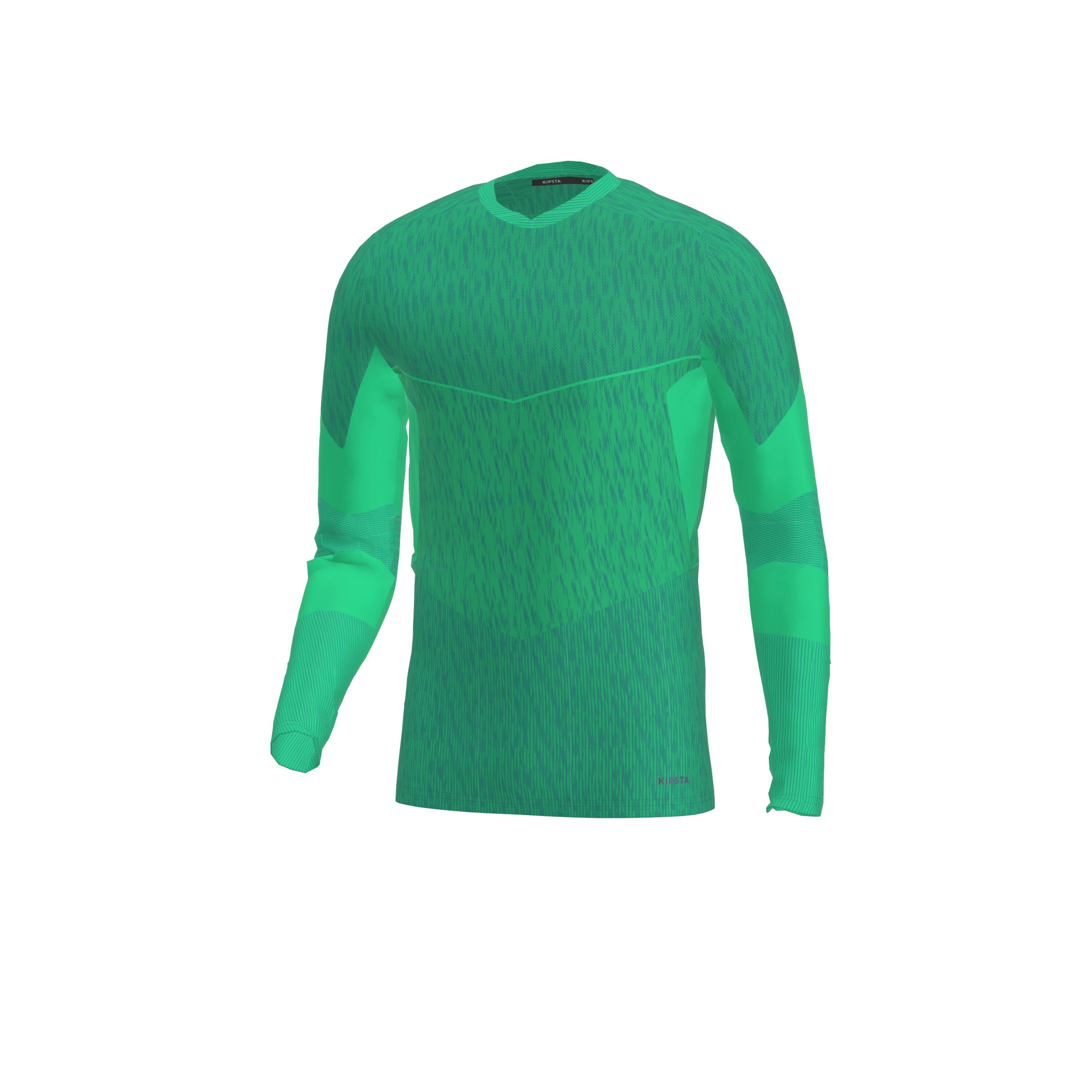 Seamless Long-Sleeved Thermal Football Base Layer Shirt Keepdry - Green 2/4