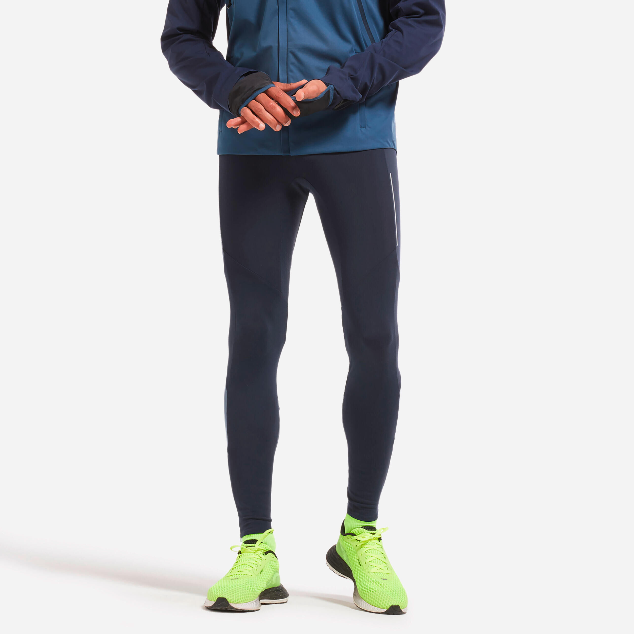 KIPRUN KIPRUN WARM MEN'S RUNNING TIGHTS DARK BLUE - LIMITED EDITION