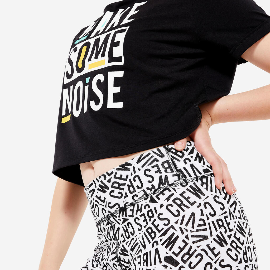 Girls' Loose Modern Dance/Jazz Cropped T-Shirt - Burgundy