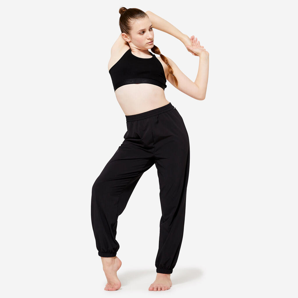 Girls' Modern Dance Light Wide-Fit Bottoms - Black