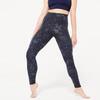 Legging voor moderne dans dames hoge taille zwart en grijs