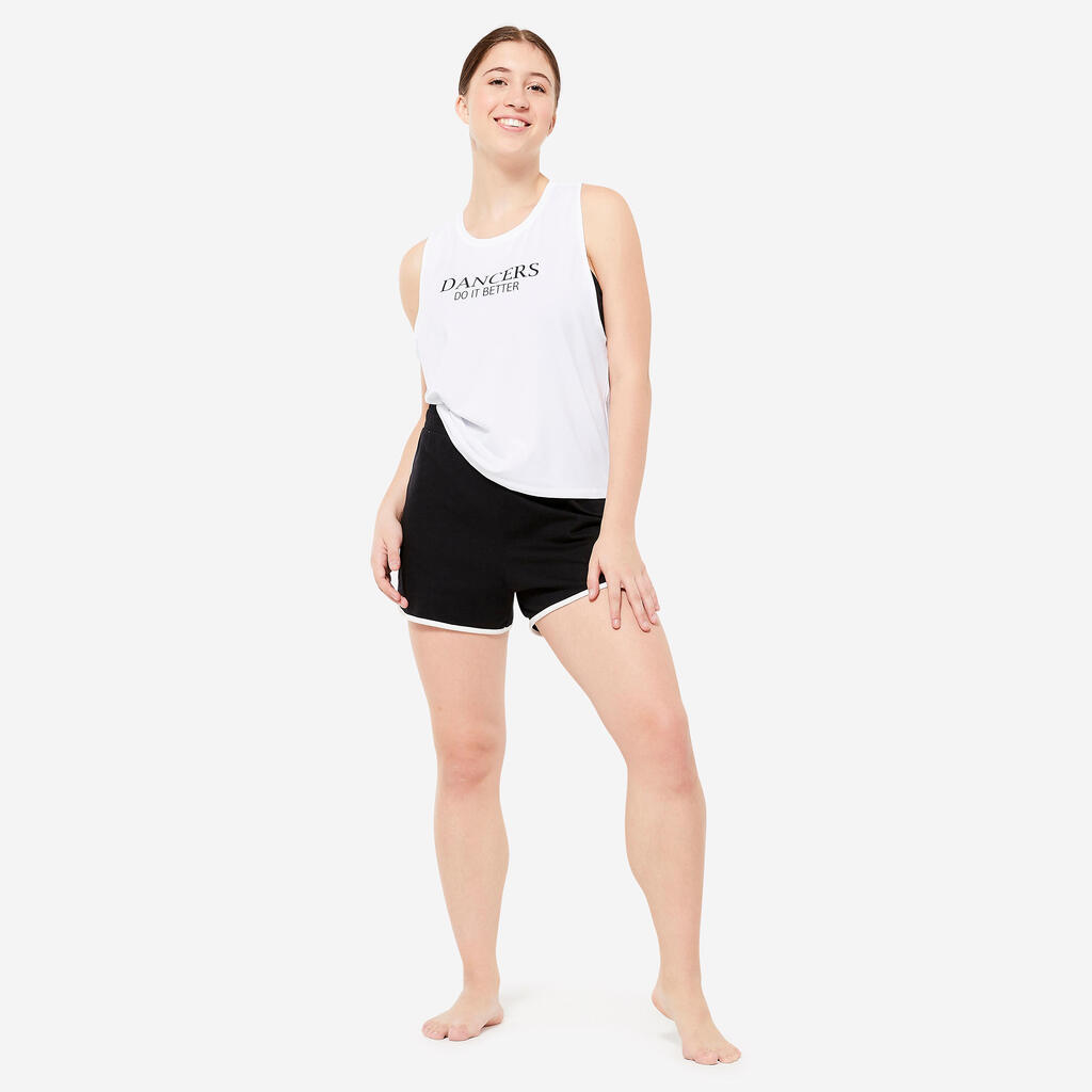 Women's Modern Jazz Dance Wide Armhole Cropped Tank Top - White