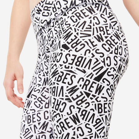 Легінси жіночі для танців з високою талією з чорно-білим принтом