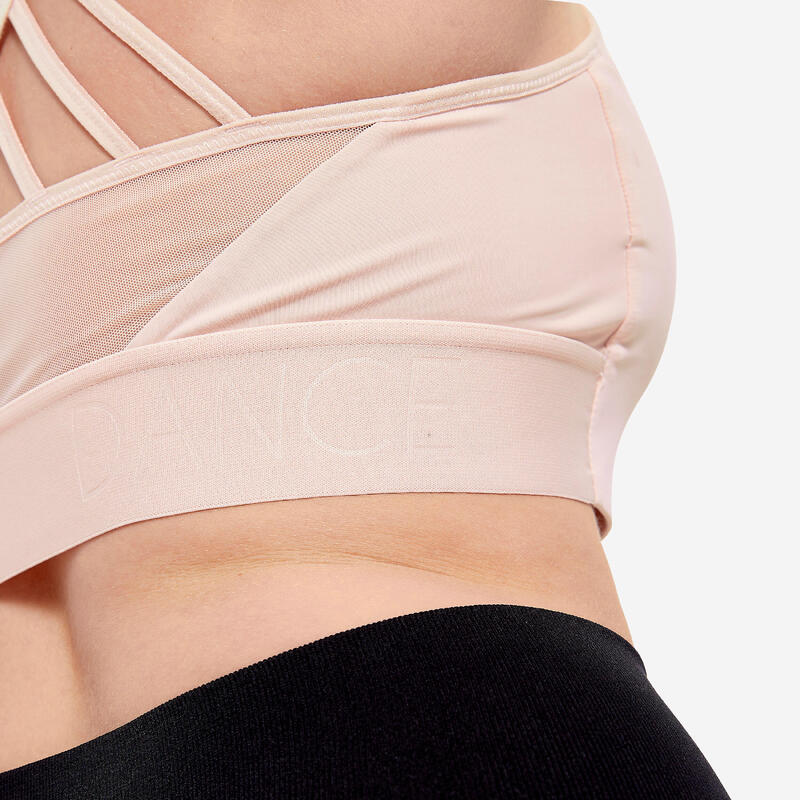 Tanz-Bustier Modern Dance dünne Träger herausnehmbare Pads Damen - rosa 