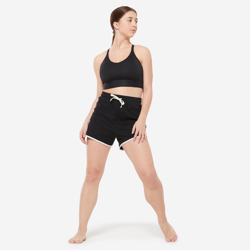 Tanzshorts Modern Dance hoher Taillenbund Damen - schwarz 