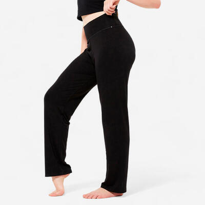 Pantaloni tuta bambina danza regular fit fluidi neri