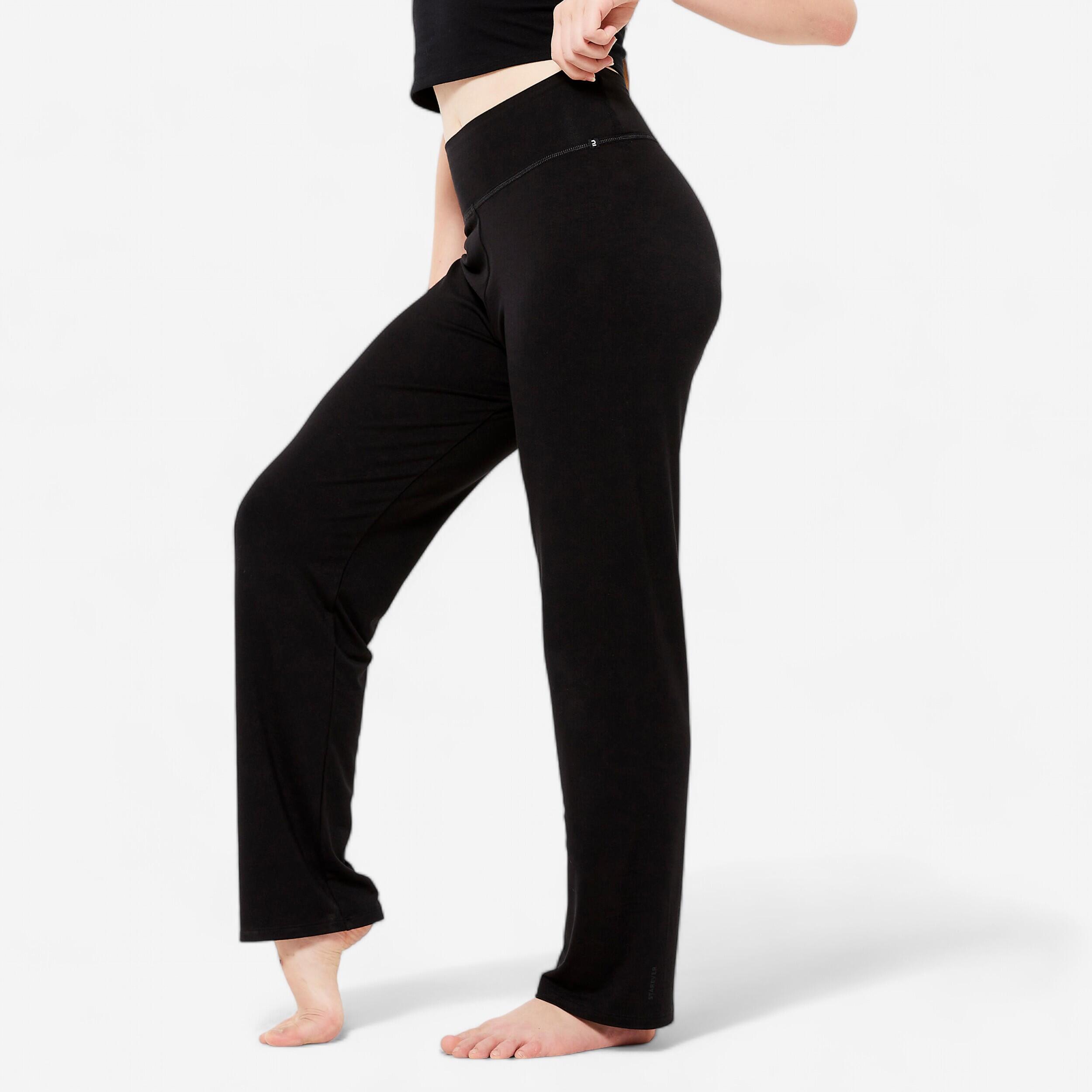 Girls' Modern Dance Loose Straight Bottoms - Black 1/6