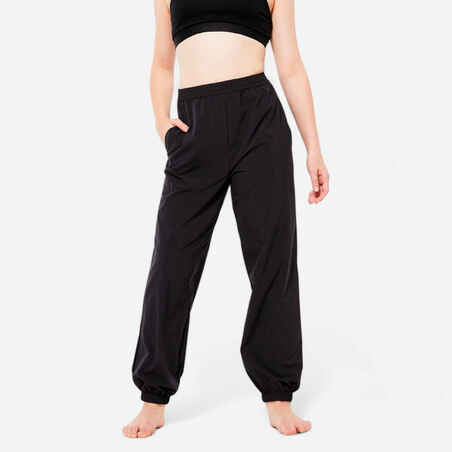 Girls' Modern Dance Light Wide-Fit Bottoms - Black