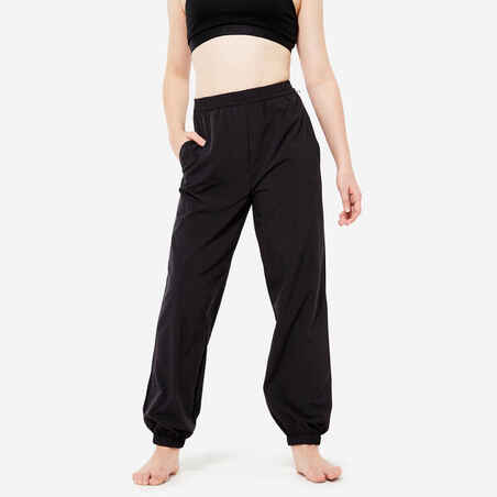 Girls' Modern Dance Light Wide-Fit Bottoms - Black