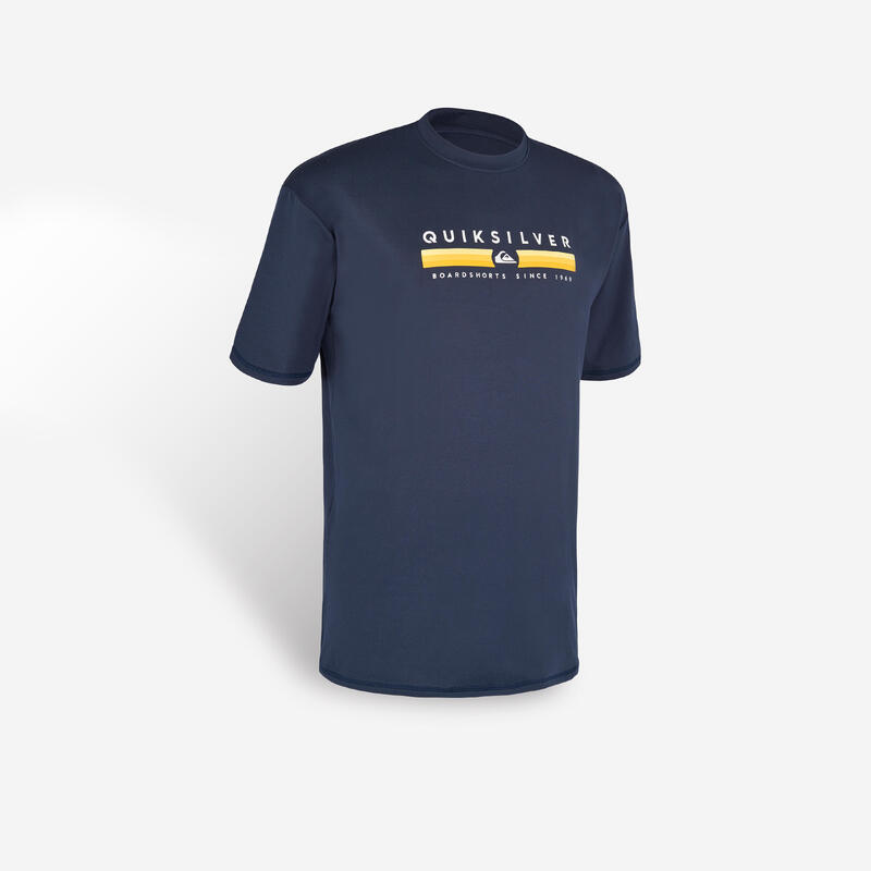 Uv-werend T-shirt met korte mouwen voor surfen heren Statement marineblauw
