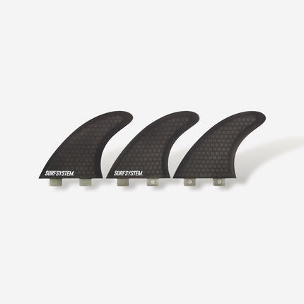 3 ailerons Fibre Surf FCS1 - Taille L noir