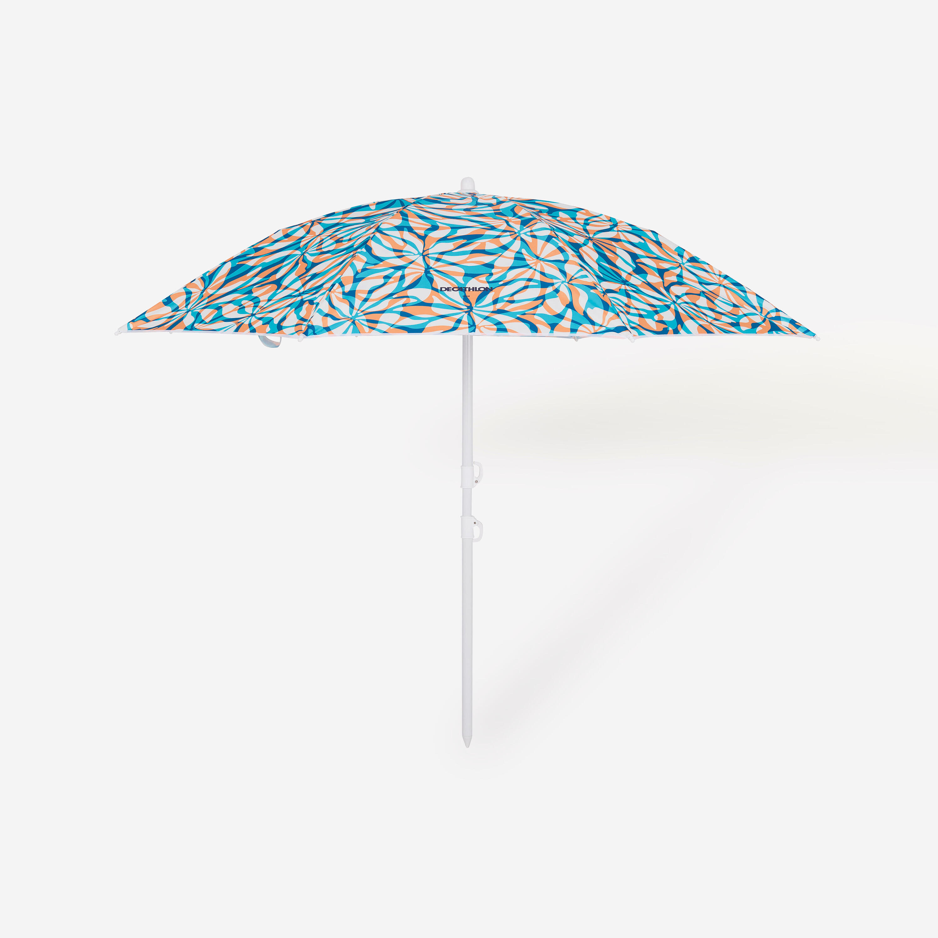 Compact beach umbrella 2 person UPF 50+ - Paruv 160 blue flowers 8/8