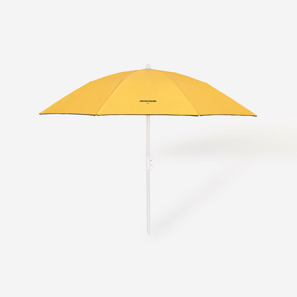 Parasol de plage compact 2 places UPF 50+ diamètre 160cm - PARUV ocre jaune