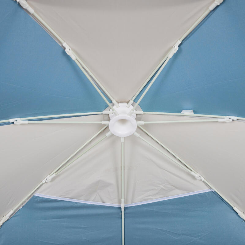 Strandmuschel für 3 Personen kompakt UV-Schutz - Iwiko 180 grau/beige