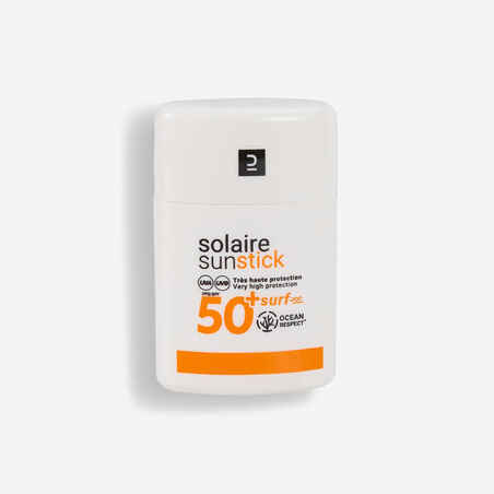 Bloqueador solar mineral con factor SPF 50+ Olaian Stick blanco