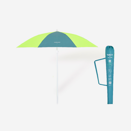 Parasol de plage 2 places UPF 50+ - Paruv windstop 160 bleu jaune