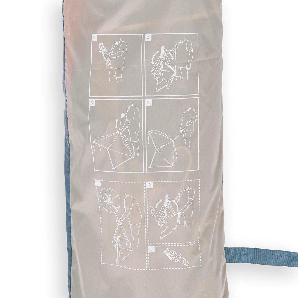 Σκηνή παραλίας compact 3 ατόμων UPF 50+ διάμετρος 180cm - Iwiko γκρι μπεζ