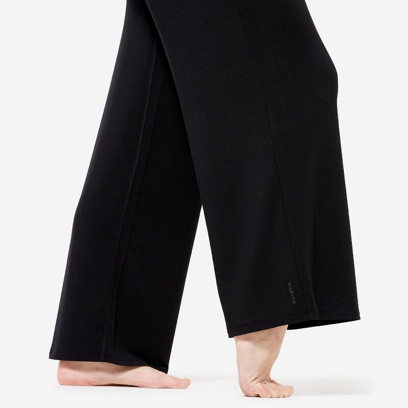 Pantalon de dans modern fluid și larg, negru, damă