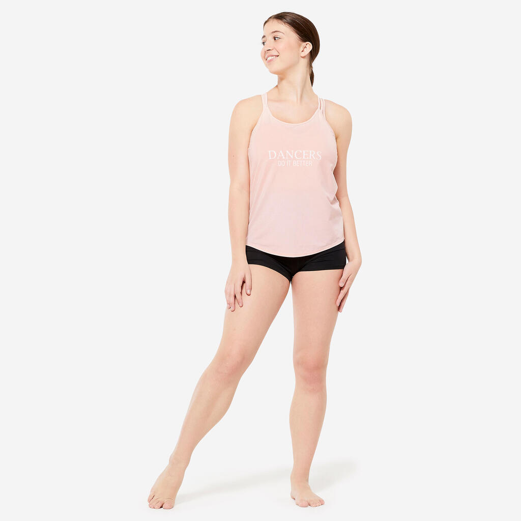 Tanztop Damen Modern Dance flieβend schmale Träger - rosa