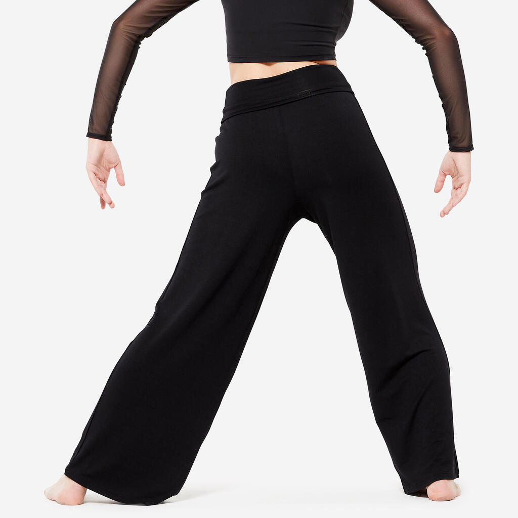 Tanzhose Modern Dance Damen gerade fliessend - schwarz 