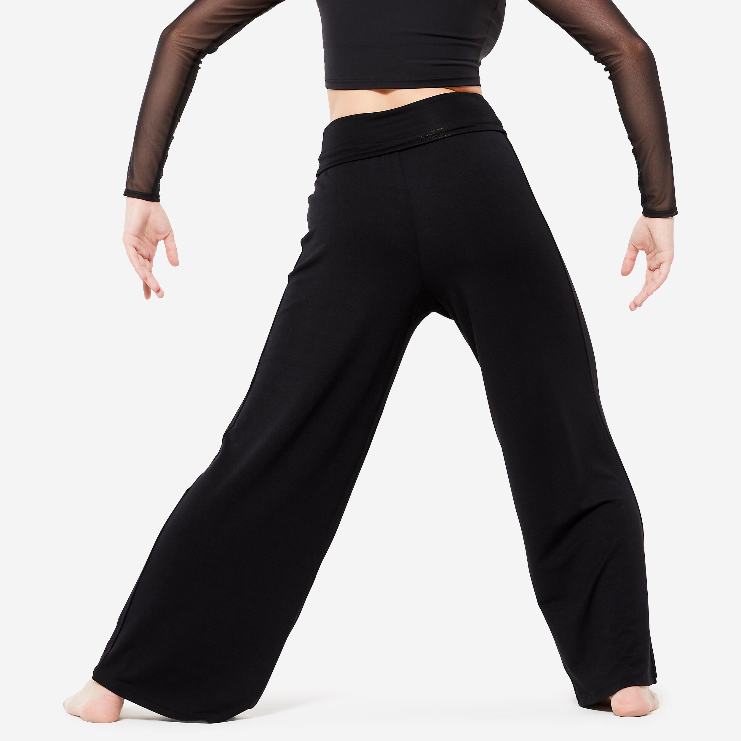 Women's Modern Dance Loose Bottoms - Black 5/6