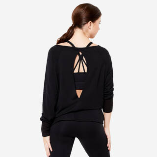 Women's Modern Dance Loose Sweatshirt - Black