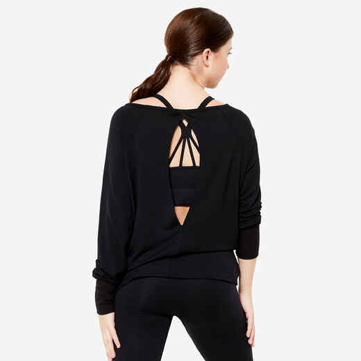 
      Sweatshirt Modern Dance Damen fliessend - schwarz 
  