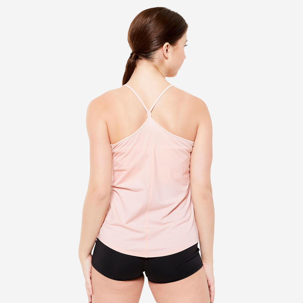 Tanztop Damen Modern Dance flieβend schmale Träger - rosa