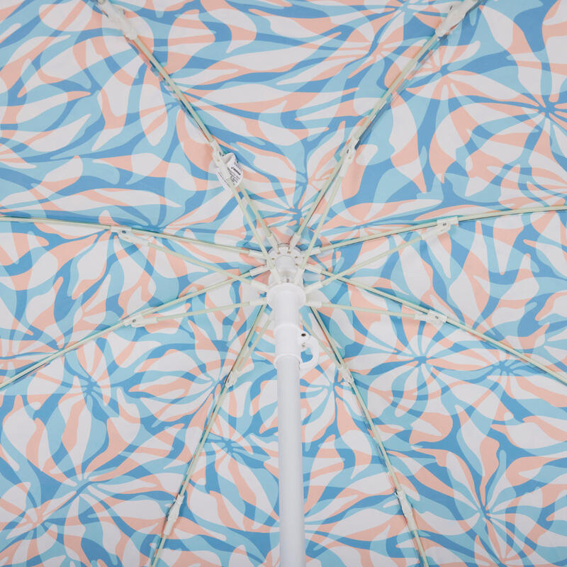 Umbrelă de plajă compact 2 locuri UPF 50+ - Paruv 160 Albastru flori