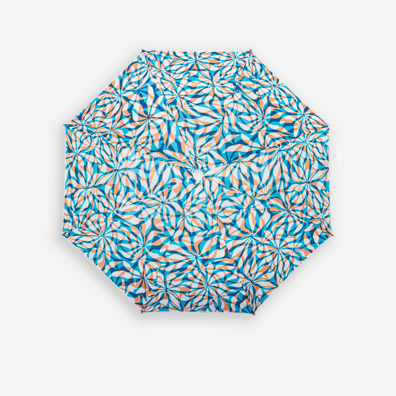 Umbrelă de plajă compact 2 locuri UPF 50+ - Paruv 160 Albastru flori