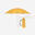 Sombrilla playa plegable compacta amarillo ocre UPF 50+ 2 plazas