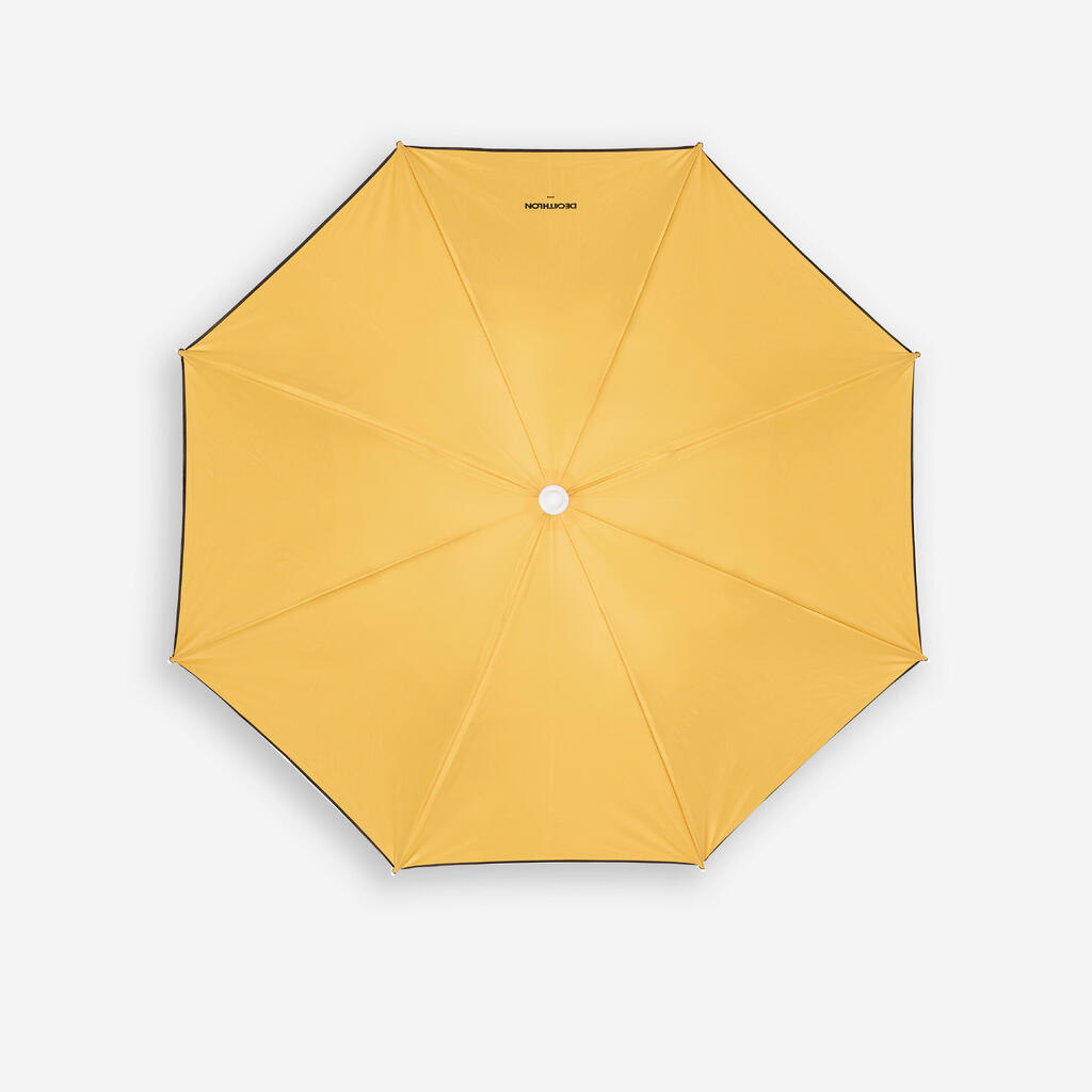 Parasol de plage compact 2 places UPF 50+ diamètre 160cm - PARUV ocre jaune