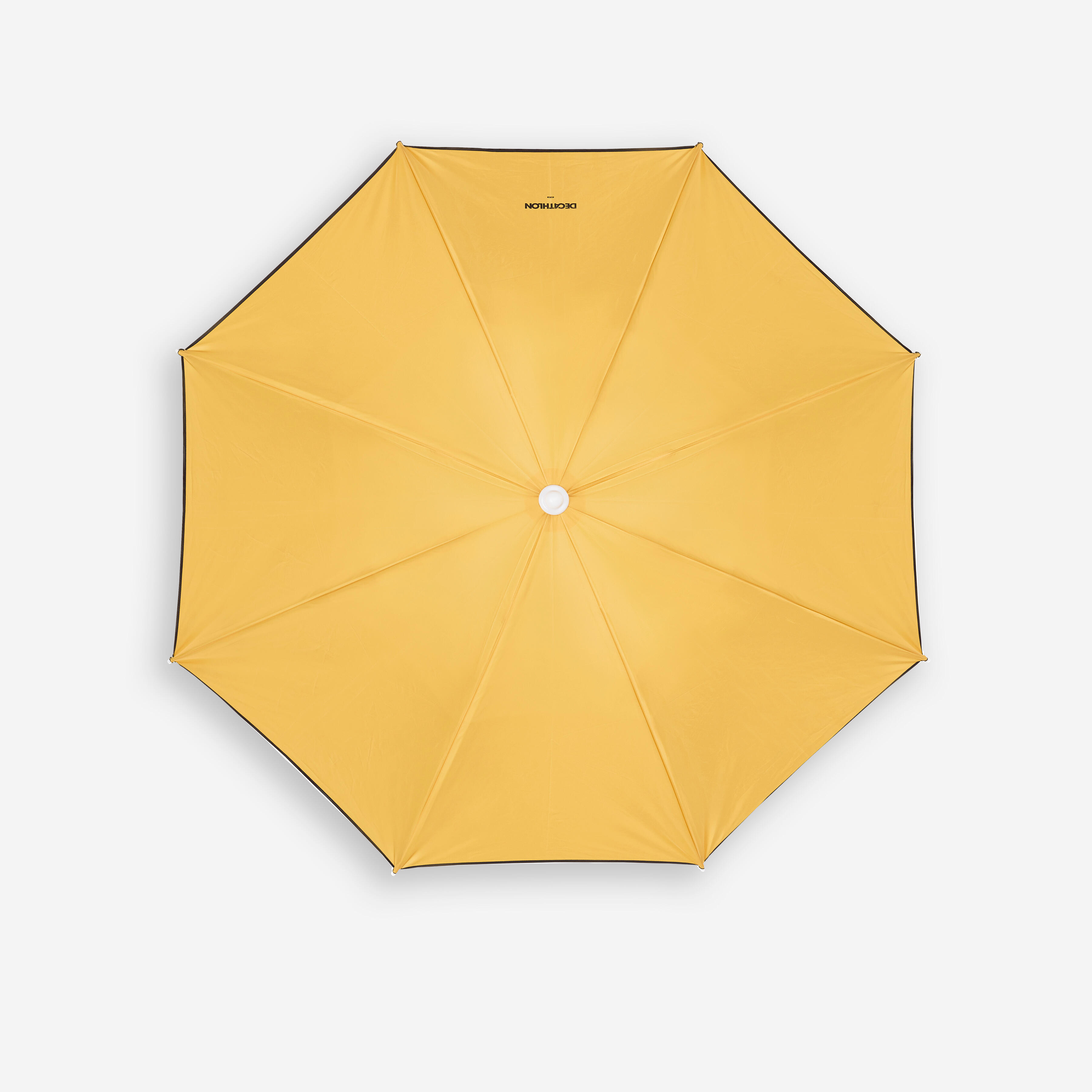 Compact beach umbrella 2-person UPF 50+ 160 cm diameter - PARUV yellow ochre