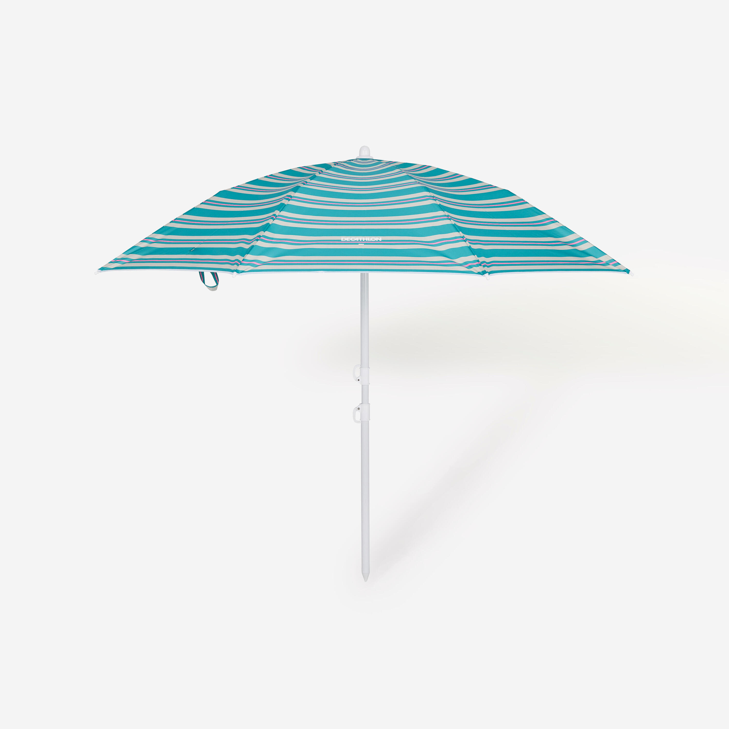 Compact beach umbrella 2 person UPF 50+ - Paruv 160 green stripe 8/8