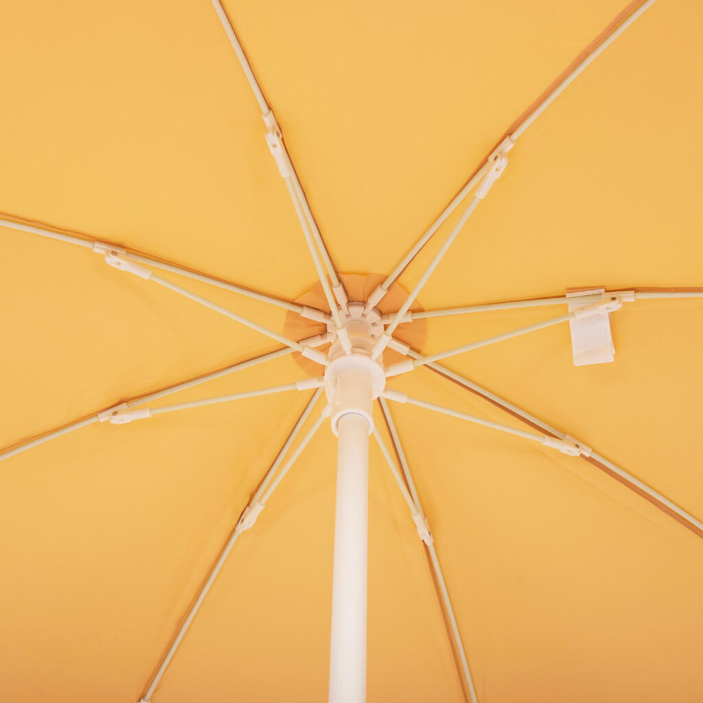 Parasol de plage compact 2 places UPF 50+ diamètre 160cm - PARUV ocre jaune