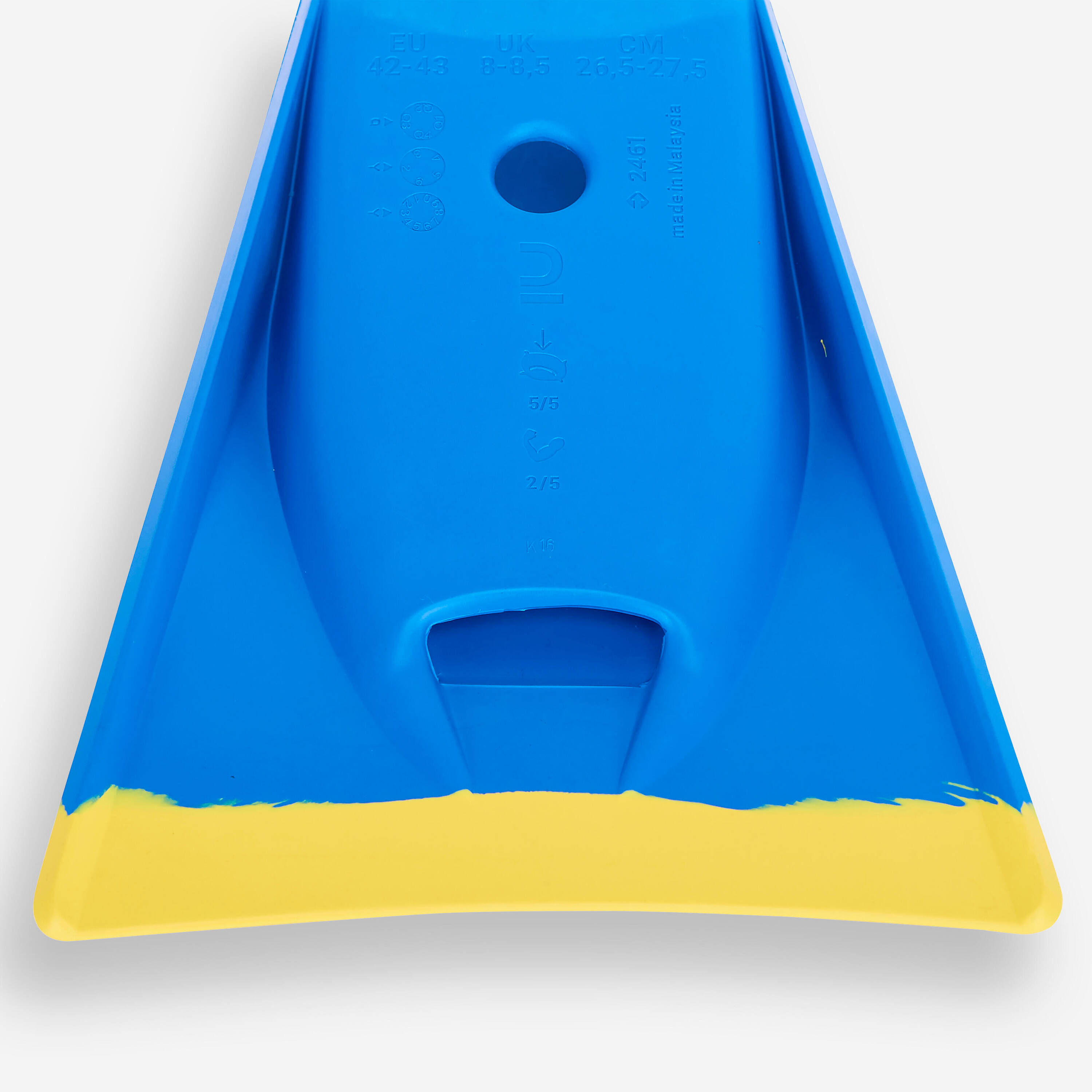Bodyboard fins - 100 turquoise yellow -  2