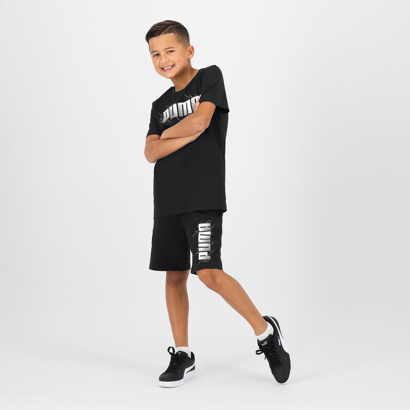 Pantalón Corto Puma Niños Negro Estampado