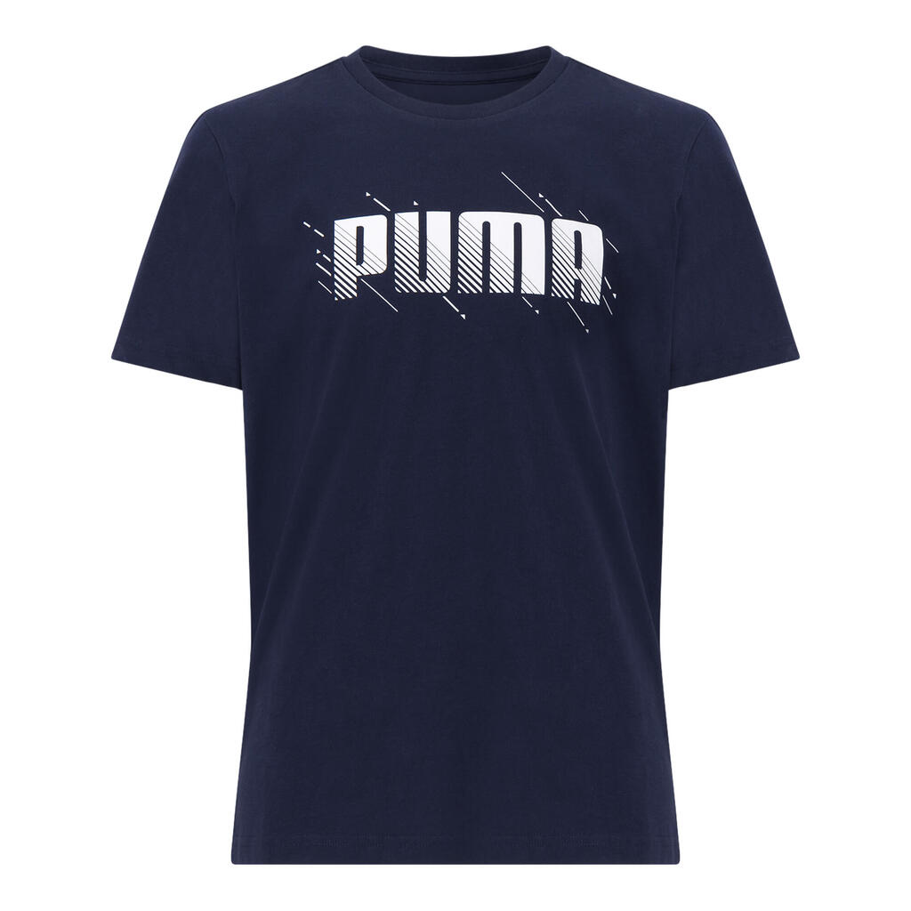 Detské tričko Puma námornícke modré s nápisom 