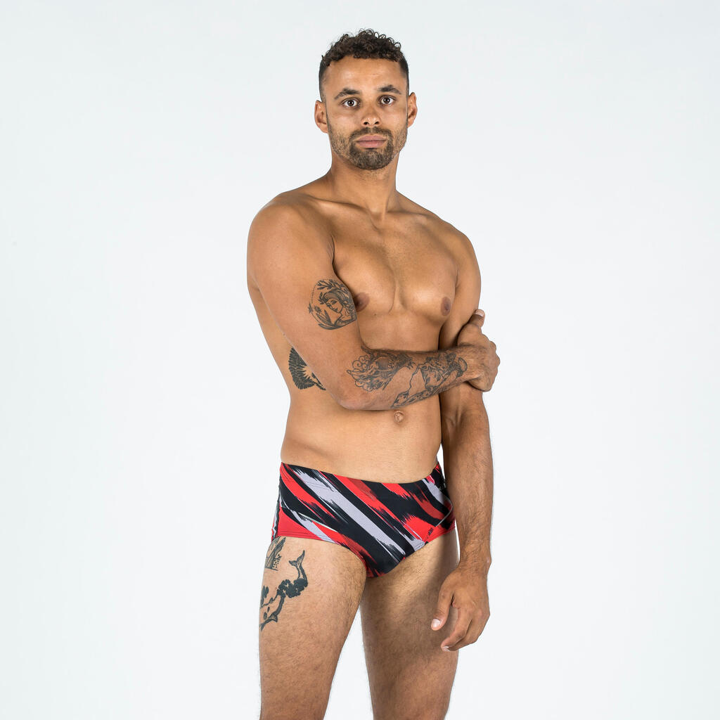 Men’s square-cut swim trunks - 900 pint yellow green