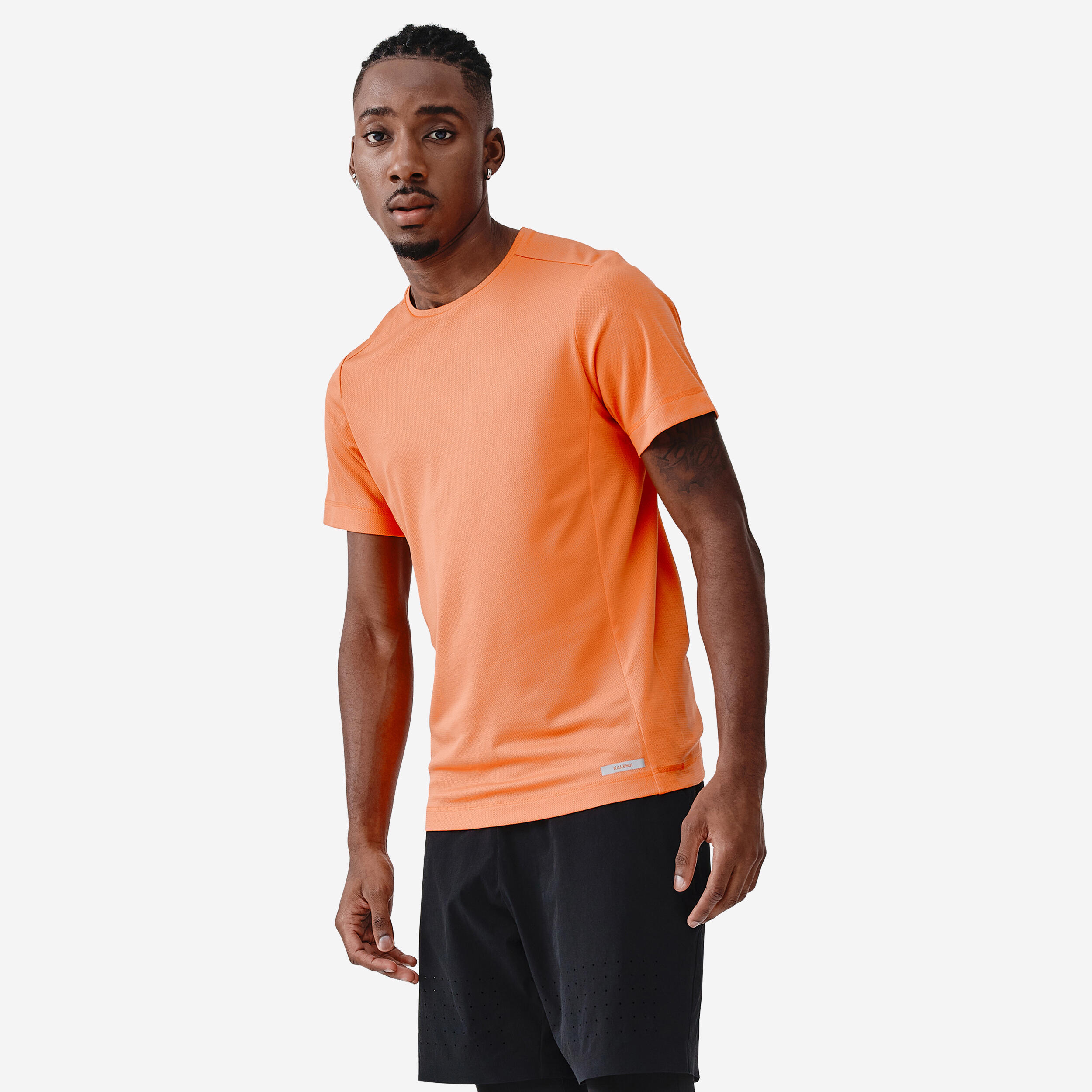 Maglia running uomo DRY arancione DECATHLON Decathlon