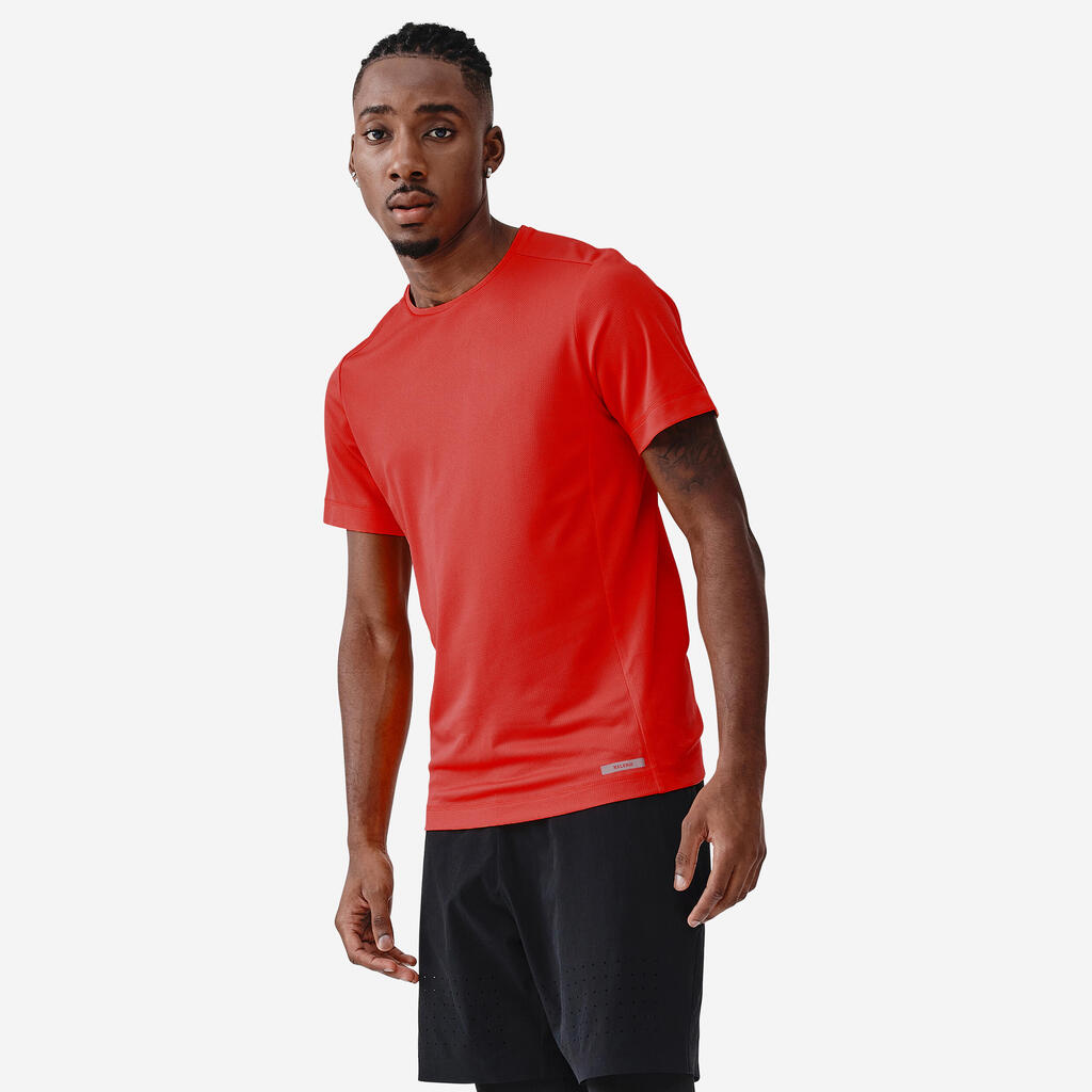 T-shirt de running respirant Homme - KIPRUN 100 Dry Rouge