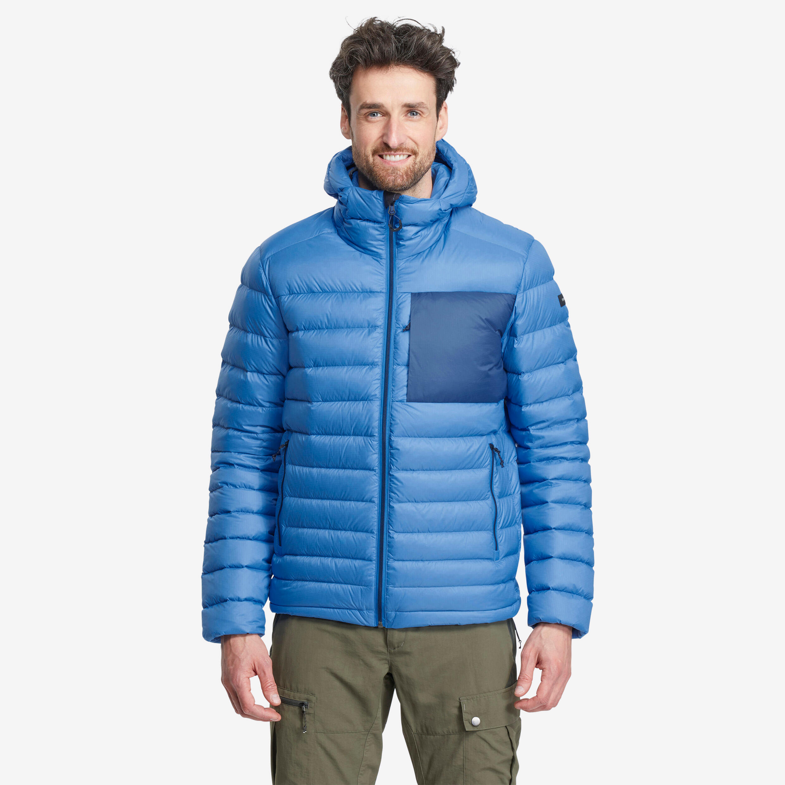 Men s Mountain Trekking Down Jacket with Hood MT500 10 C