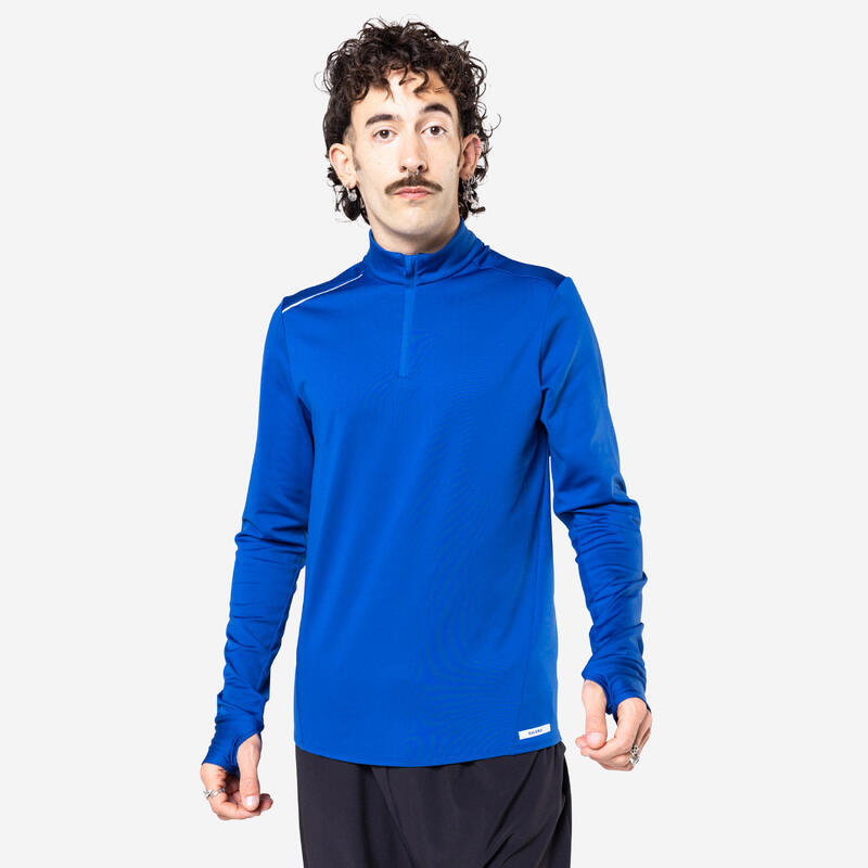 MEN'S WARM LONG-SLEEVED RUNNING T-SHIRT SEABLUE