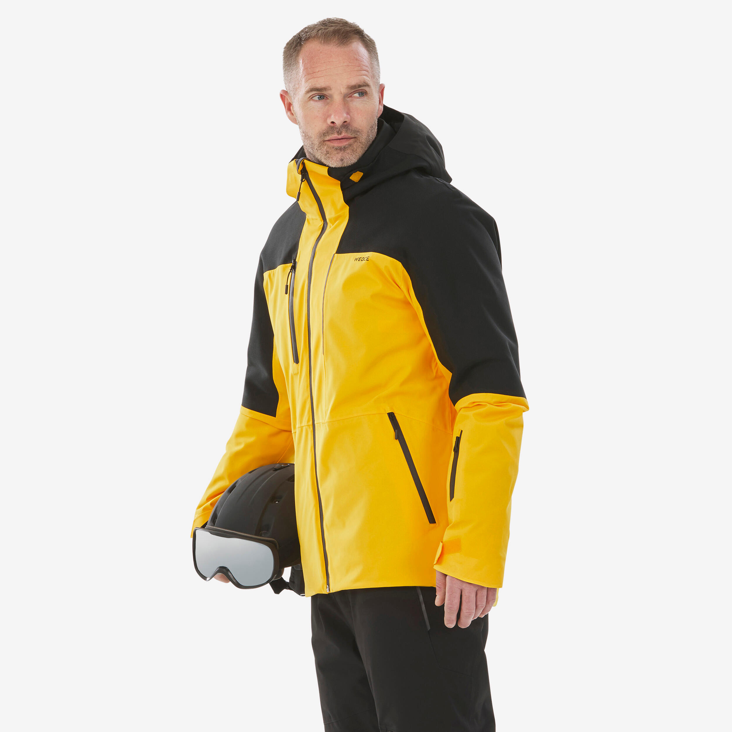 Men's 500 sport ski jacket - yellow/black