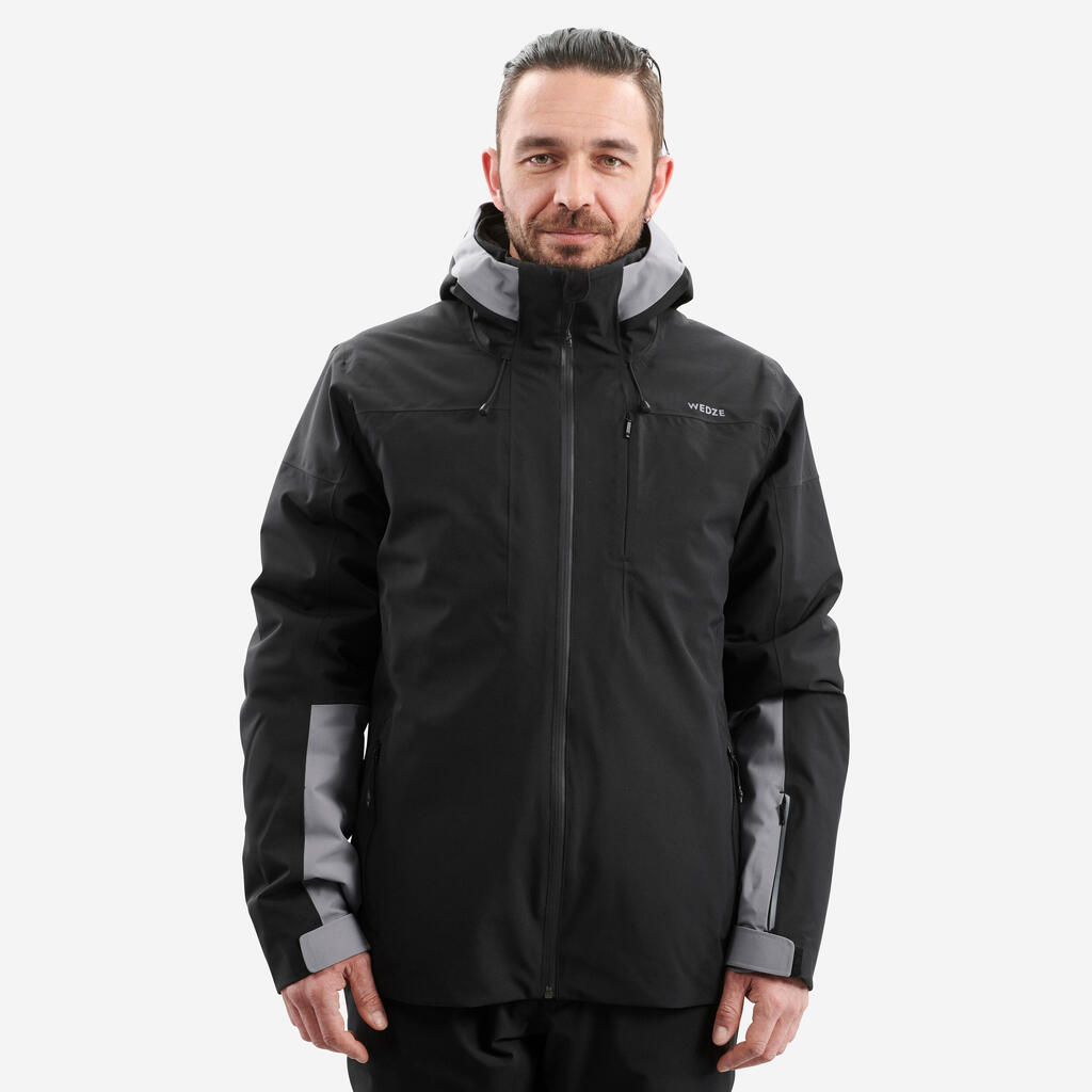 Skijacke Herren Piste warm - 500 schwarz 